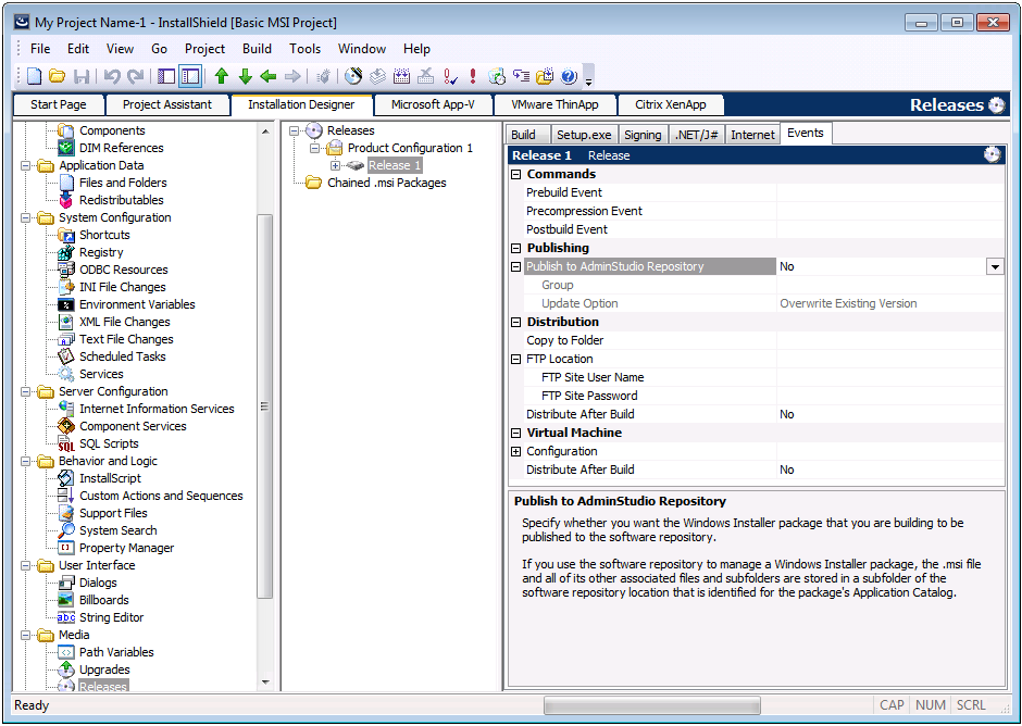 how to create msi package in installshield