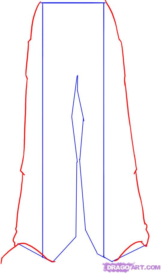 how to draw pants step by step