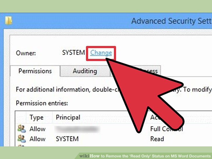 how to change microsof word document read only in java