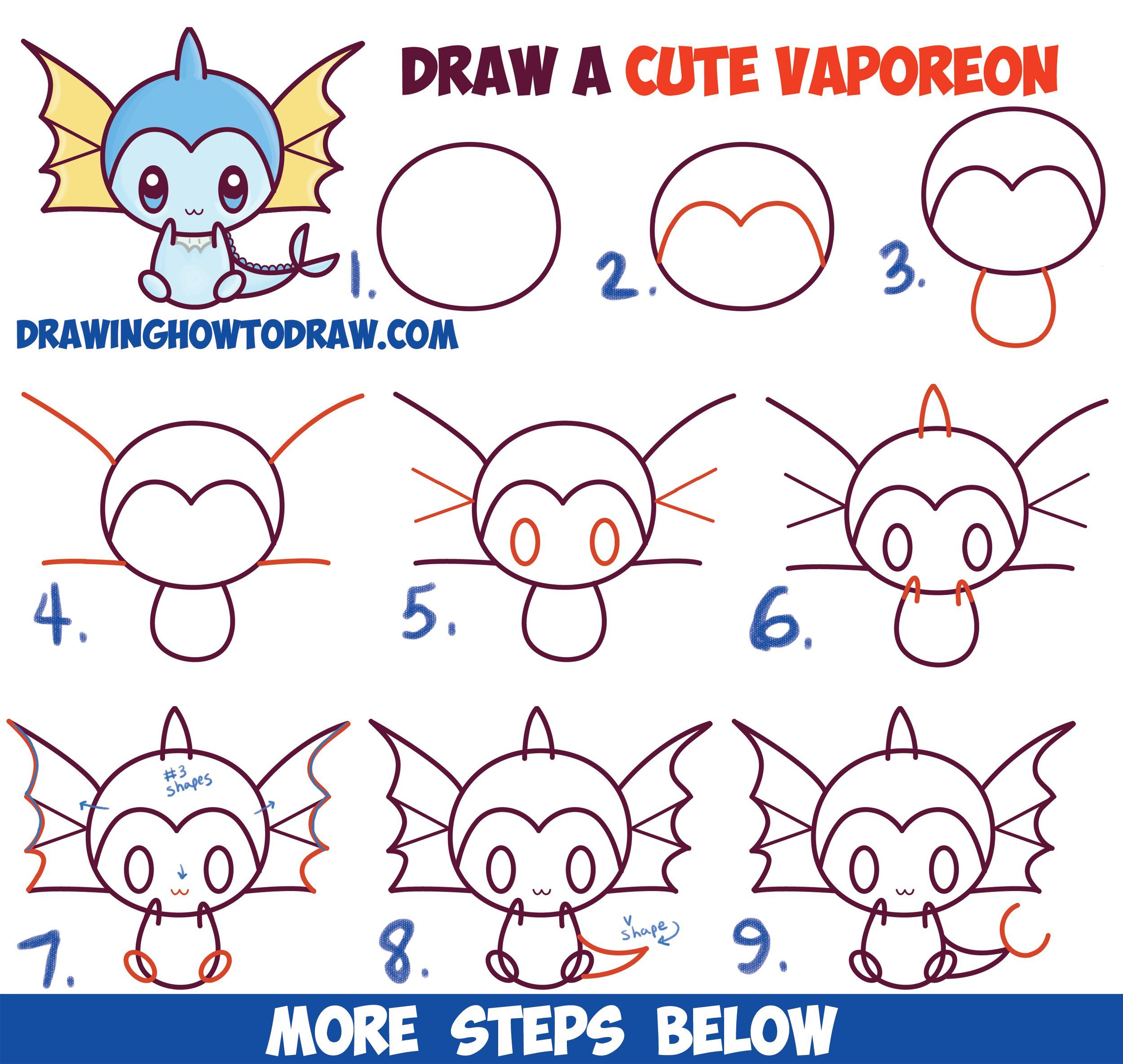 how to draw pokemon step by step easy for kids