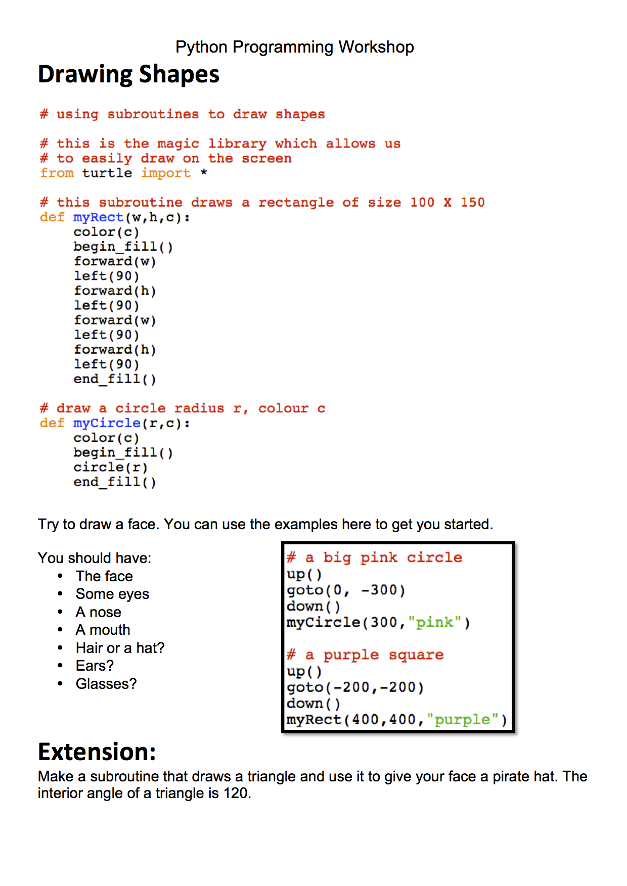 how to draw a square with python