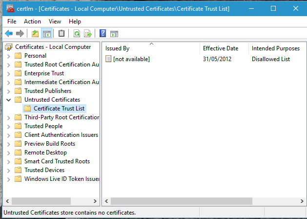 how to add user to certificate security windows 10