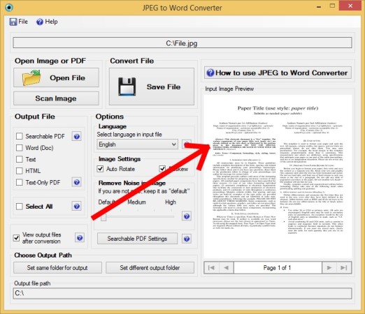 how to change a word document into an image