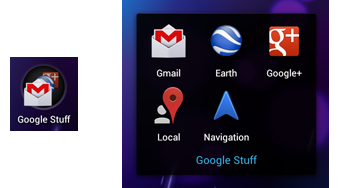 how to create a folder on home screen android