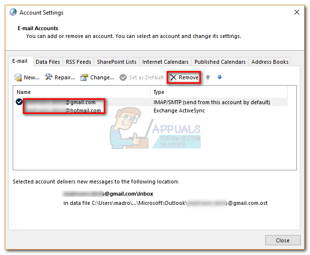 how to close an outlook account 2017